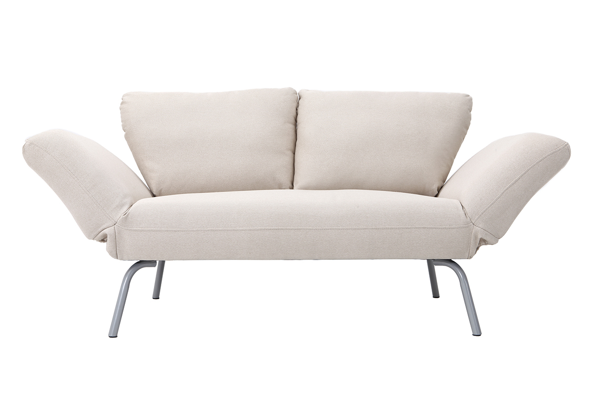 Canap� convertible 2 places design beige ELMER