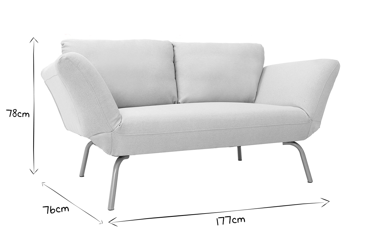 Canap� convertible 2 places design beige ELMER