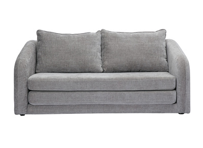 Canapé convertible 2 places en tissu effet velours texturé gris MAHAUT