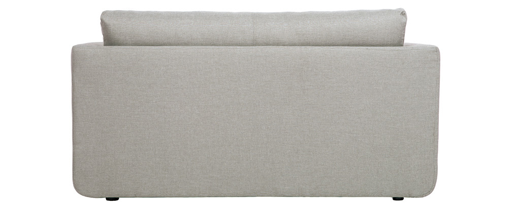 Canapé convertible 2 places en tissu gris clair LEON