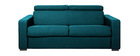 Canap&eacute; convertible 3 places avec t&ecirc;ti&egrave;res ajustables bleu canard NORO
