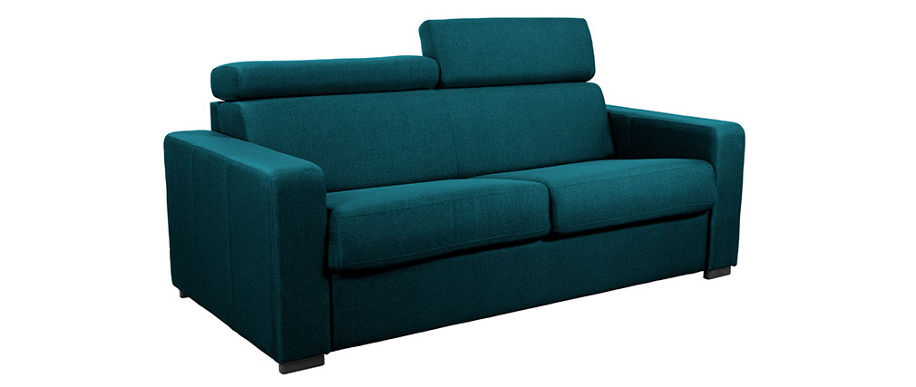 Canap� convertible 3 places avec t�ti�res ajustables bleu canard NORO