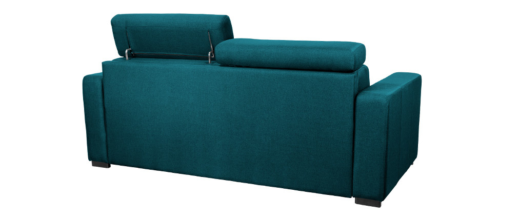 Canap� convertible 3 places avec t�ti�res ajustables bleu canard NORO