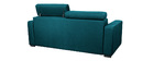 Canap&eacute; convertible 3 places avec t&ecirc;ti&egrave;res ajustables bleu canard NORO