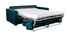 Canap&eacute; convertible 3 places avec t&ecirc;ti&egrave;res ajustables bleu canard NORO