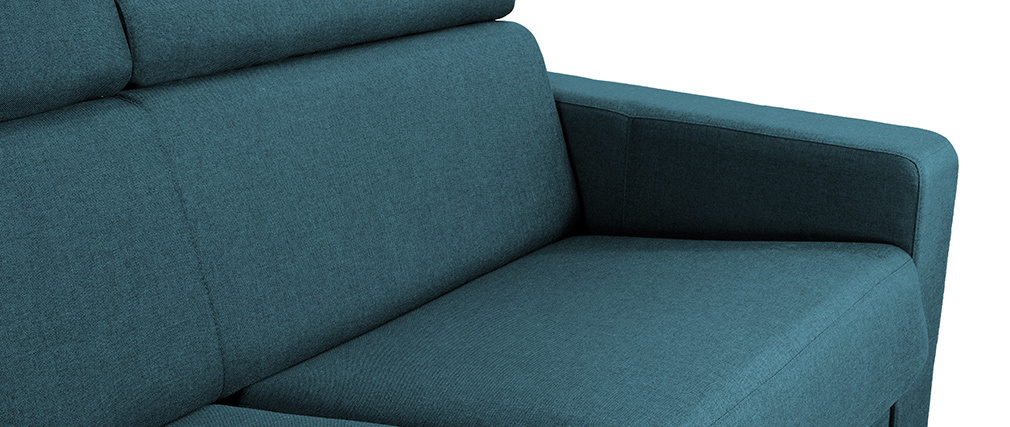 Canap� convertible 3 places avec t�ti�res ajustables bleu canard NORO