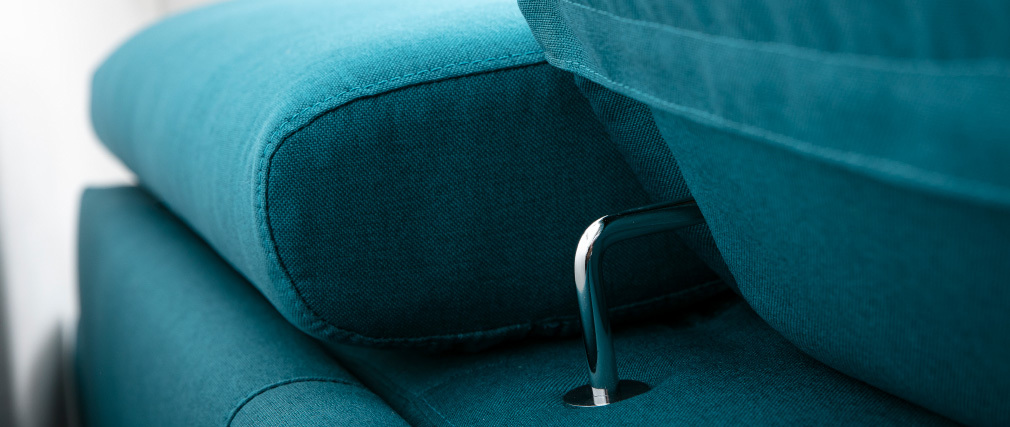 Canap� convertible 3 places avec t�ti�res ajustables bleu canard NORO