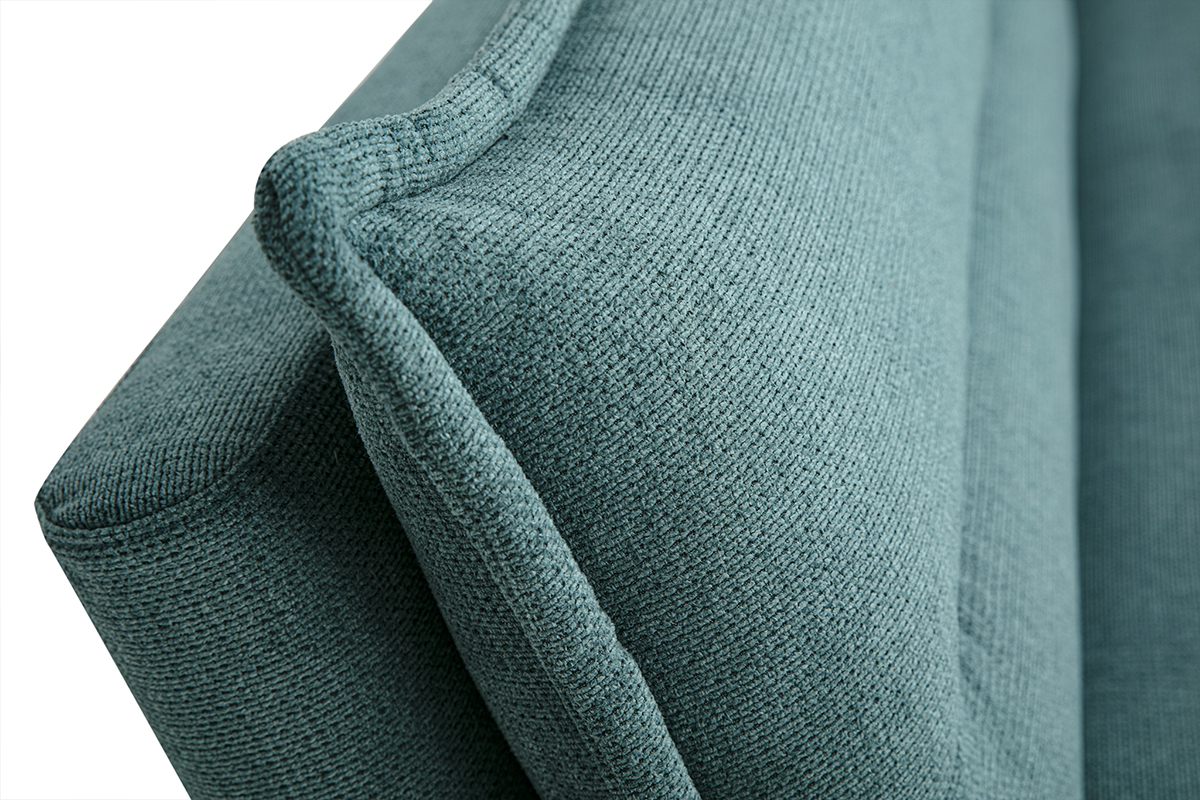 Canap convertible 3 places en tissu velours cladon et bois clair