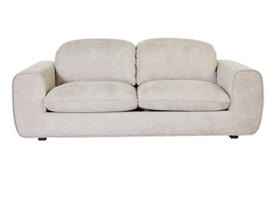Canap&eacute; convertible avec t&ecirc;ti&egrave;res ajustables 3 places en tissu velours chenille beige NOAM