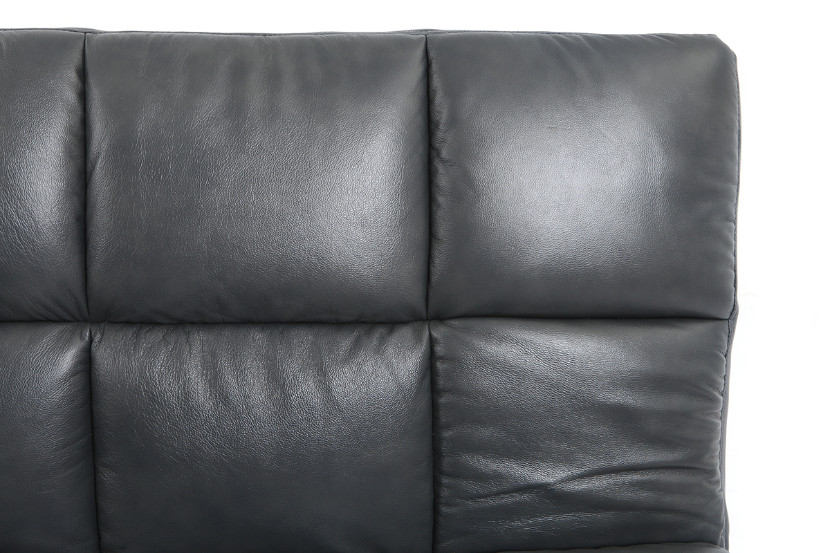 Canap convertible cuir 3 places gris MANHATTAN - cuir de vache