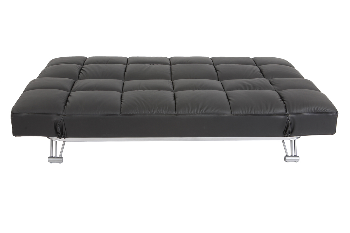 Canap� convertible cuir 3 places noir MANHATTAN - cuir de vache