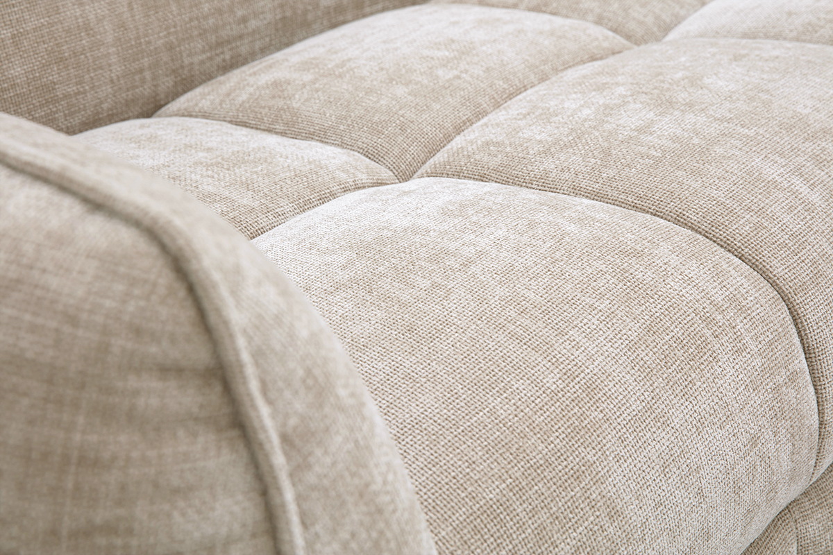 D�tail du tissu effet velours textur� taupe du canap� convertible WONDER