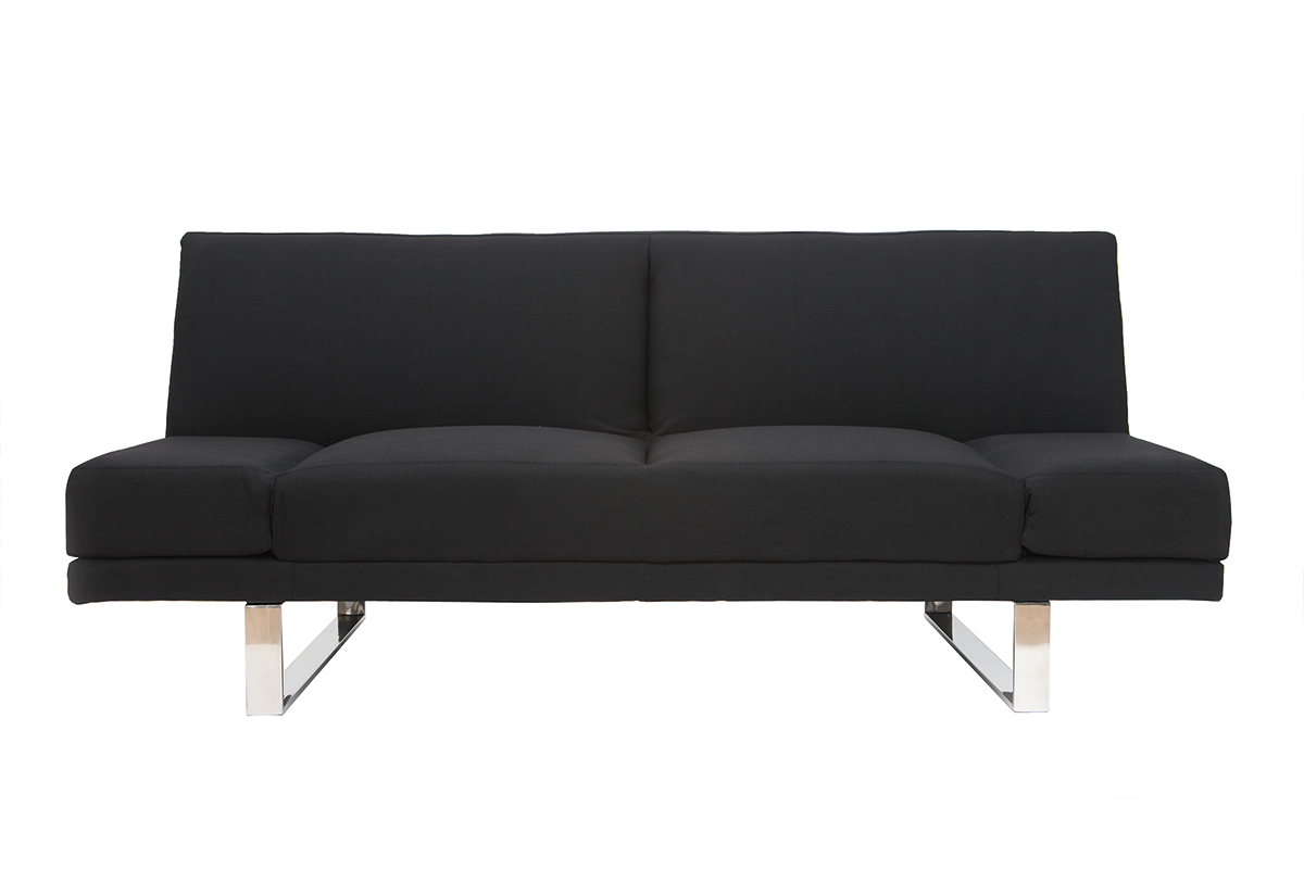 Canap convertible design en tissu noir ATLANTA