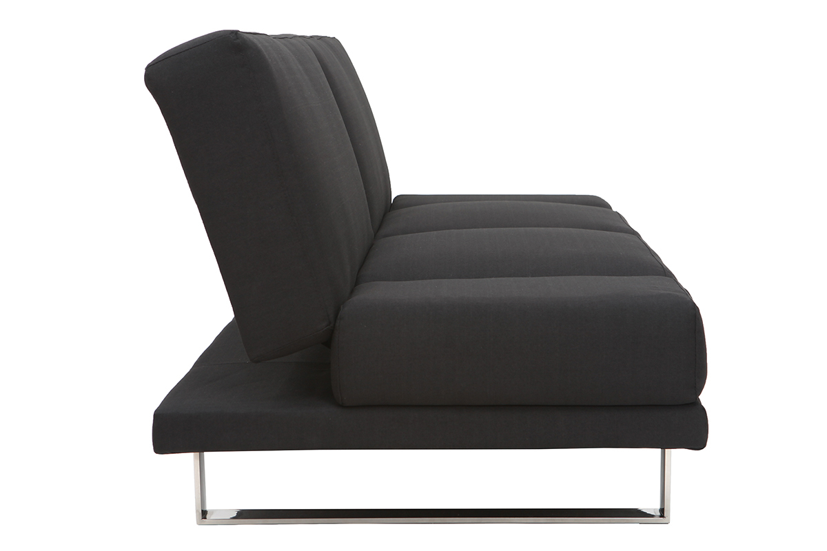 Canap convertible design en tissu noir ATLANTA
