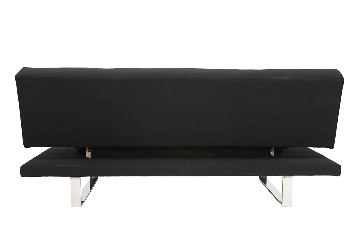 Canap convertible design en tissu noir ATLANTA