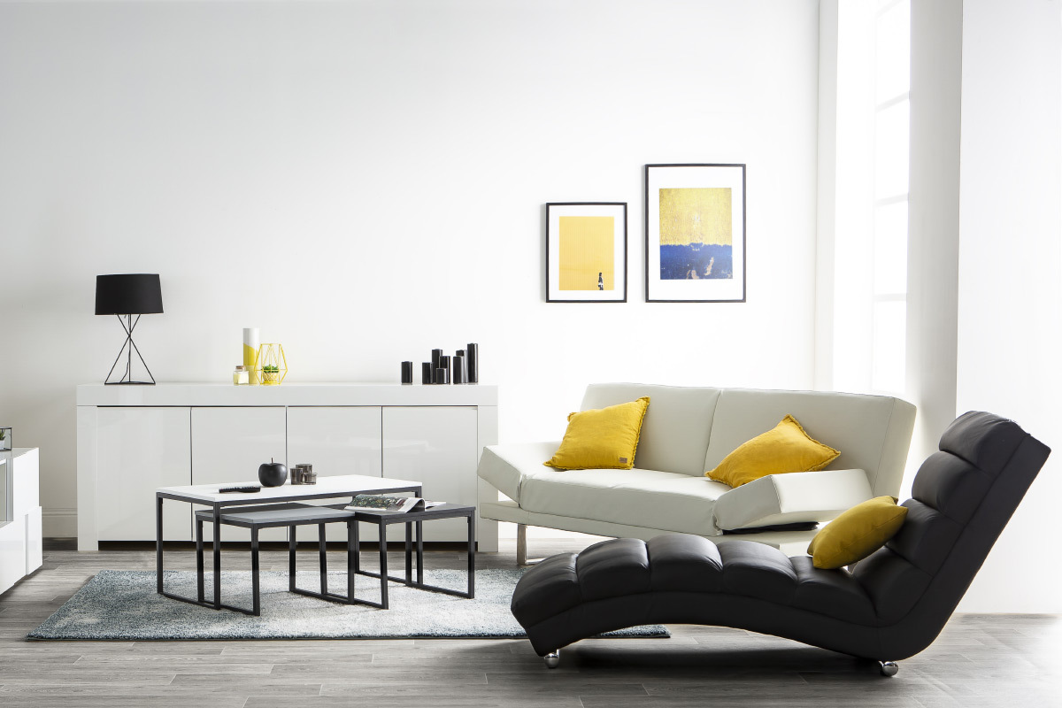 Canap convertible design noir ATLANTA