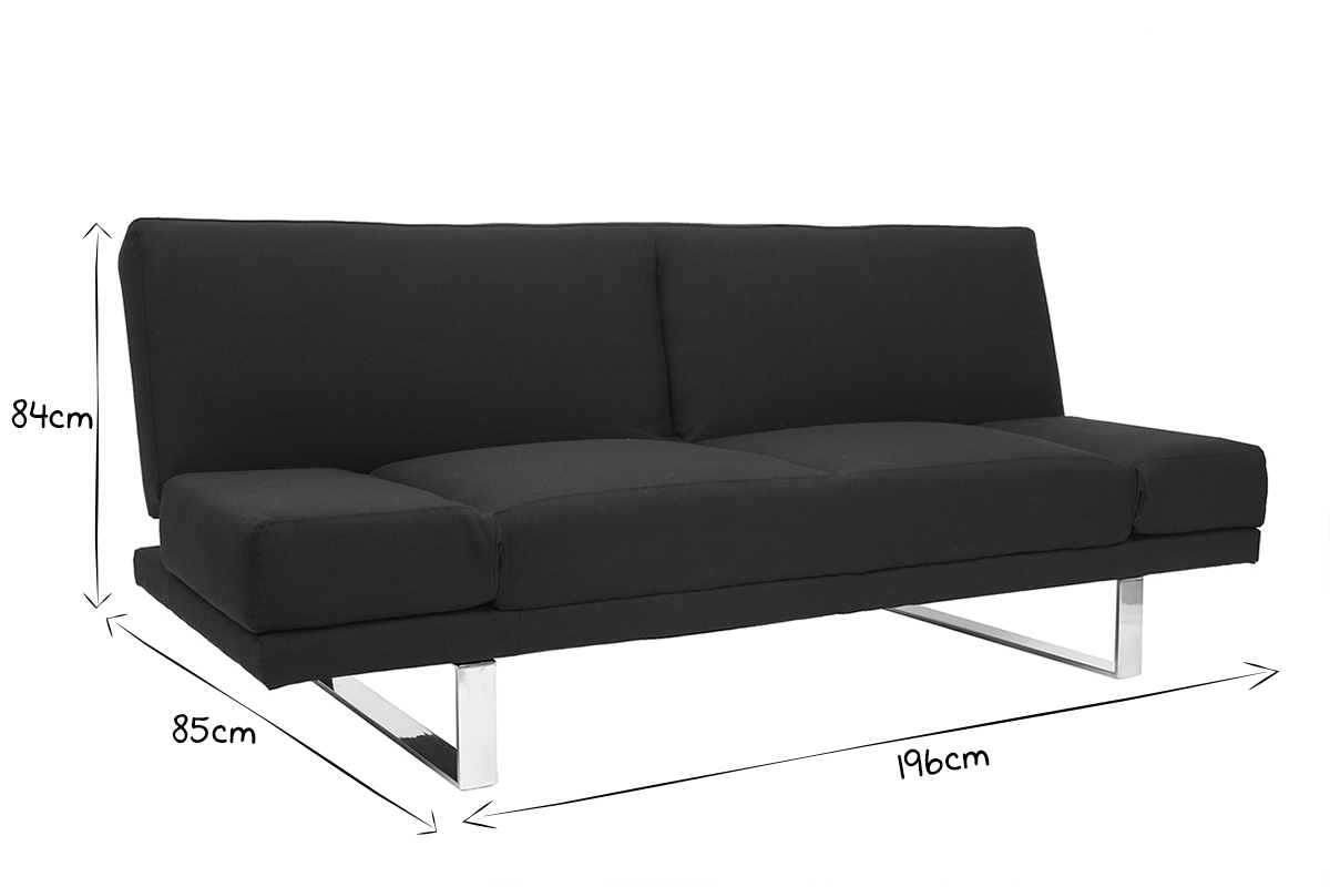 Canap convertible design noir ATLANTA