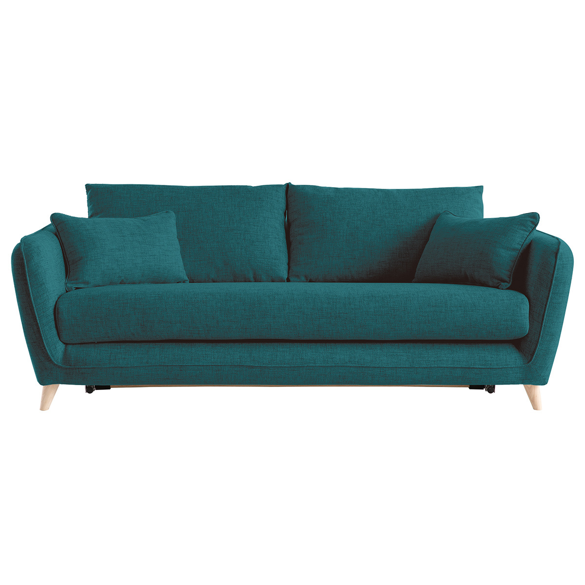 Canapé droit 3 places Bleu Tissu Pas cher Design Confort