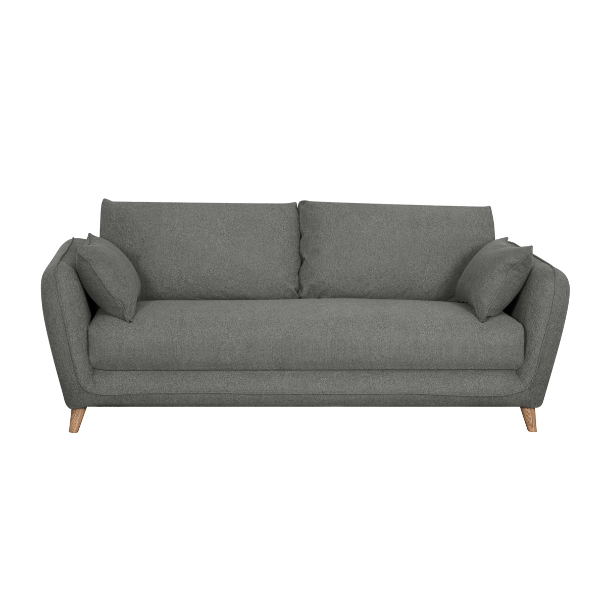 Canapé droit 3 places Gris Tissu Pas cher Design Confort
