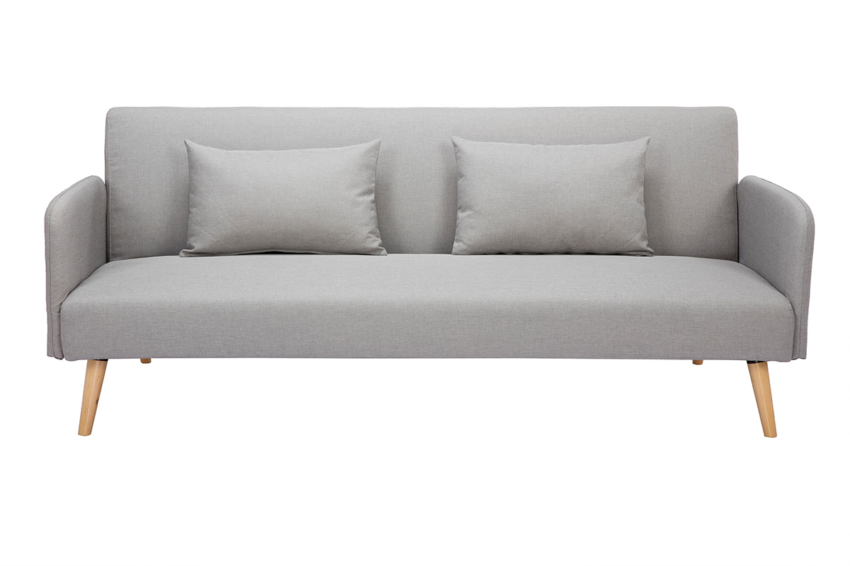 Canap� convertible scandinave 3 places gris clair LULA