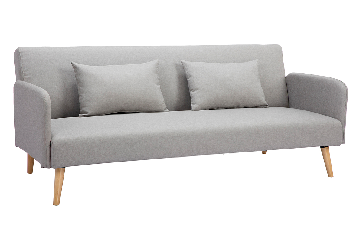 Canap� convertible scandinave 3 places gris clair LULA