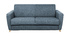 Canapé convertible scandinave bleu et bois avec matelas L140 cm 12 cm GRAHAM