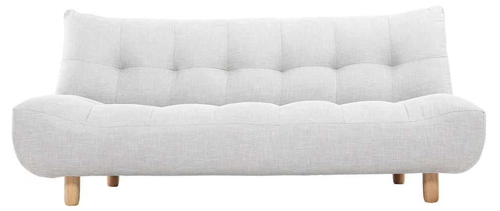 Canap� convertible scandinave gris et ch�ne YUMI