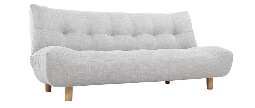 Canap� convertible scandinave gris et ch�ne YUMI