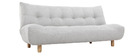 Canap&eacute; convertible scandinave gris et ch&ecirc;ne YUMI