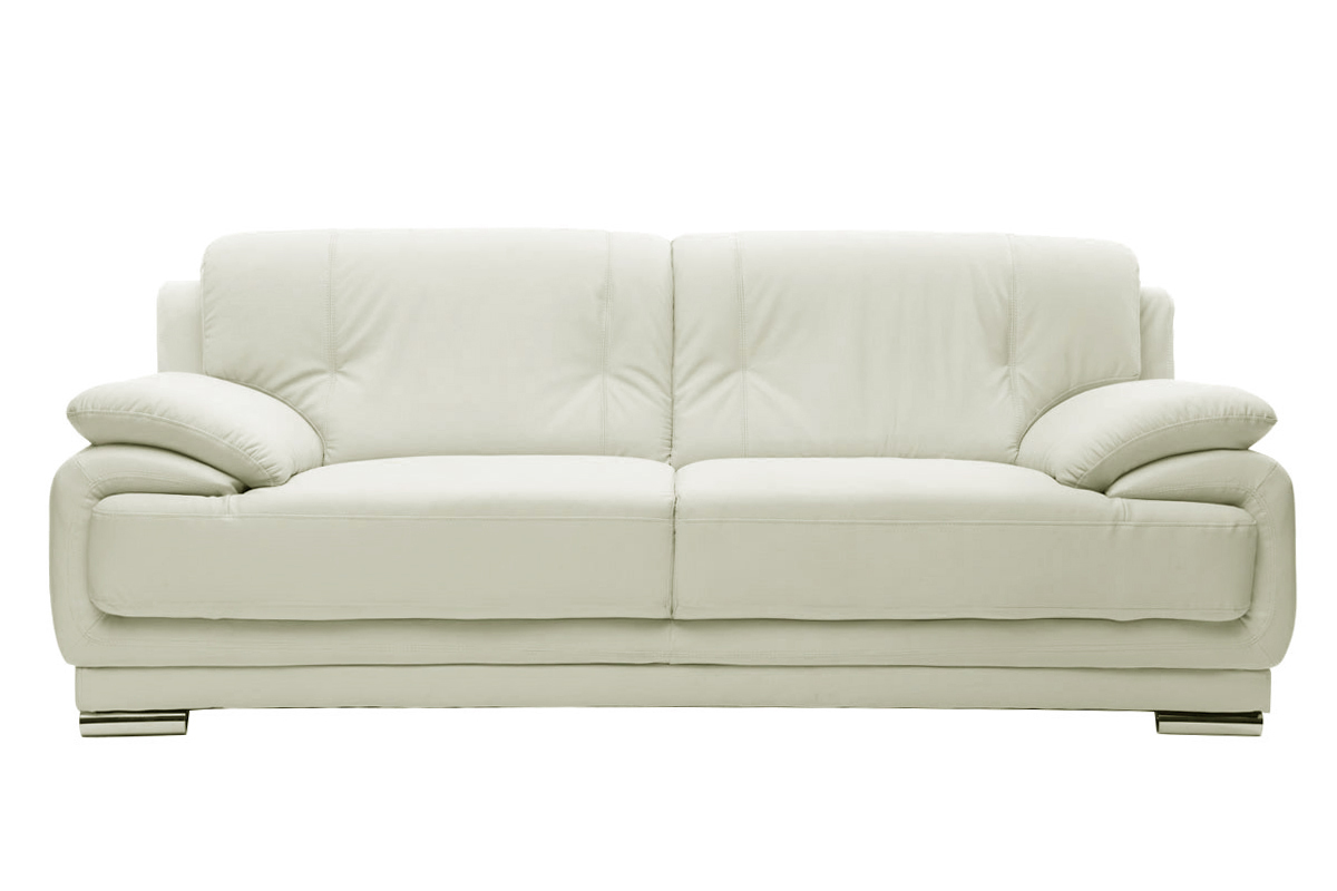 Canap� cuir design blanc 3 places TAMARA - cuir de vache