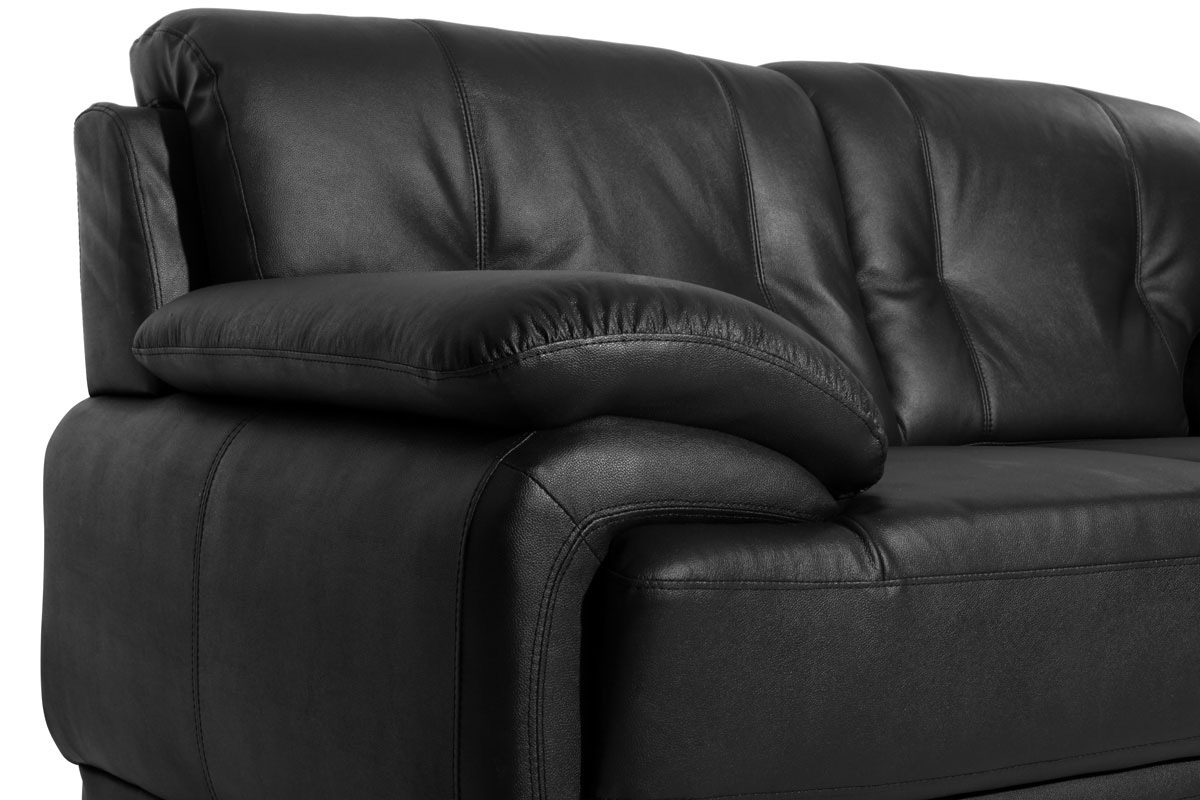 Canap� cuir design noir 2 places TAMARA - cuir de vache