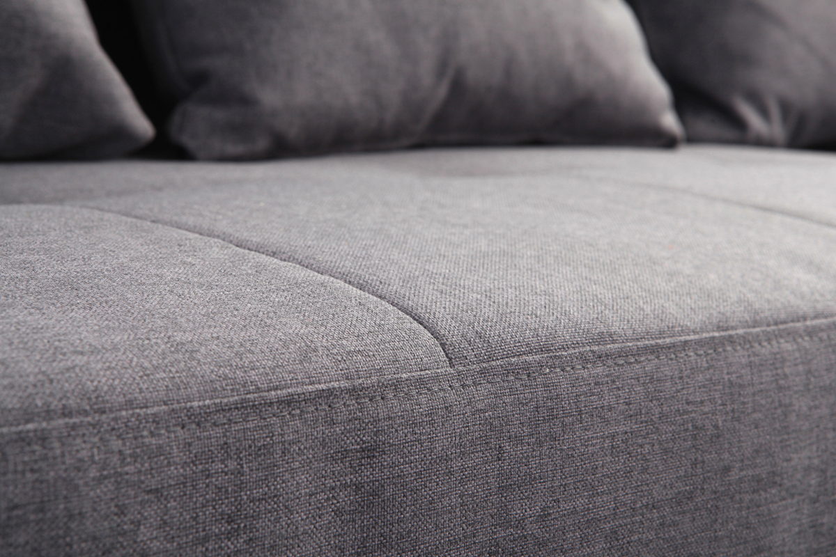 Canap d'angle convertible gris (angle droit) HALVIN