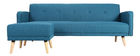 Canap&eacute; d'angle convertible r&eacute;versible scandinave bleu canard ULLA