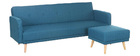 Canap&eacute; d'angle convertible r&eacute;versible scandinave bleu canard ULLA