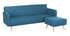 Canap&eacute; d'angle convertible r&eacute;versible scandinave bleu canard ULLA