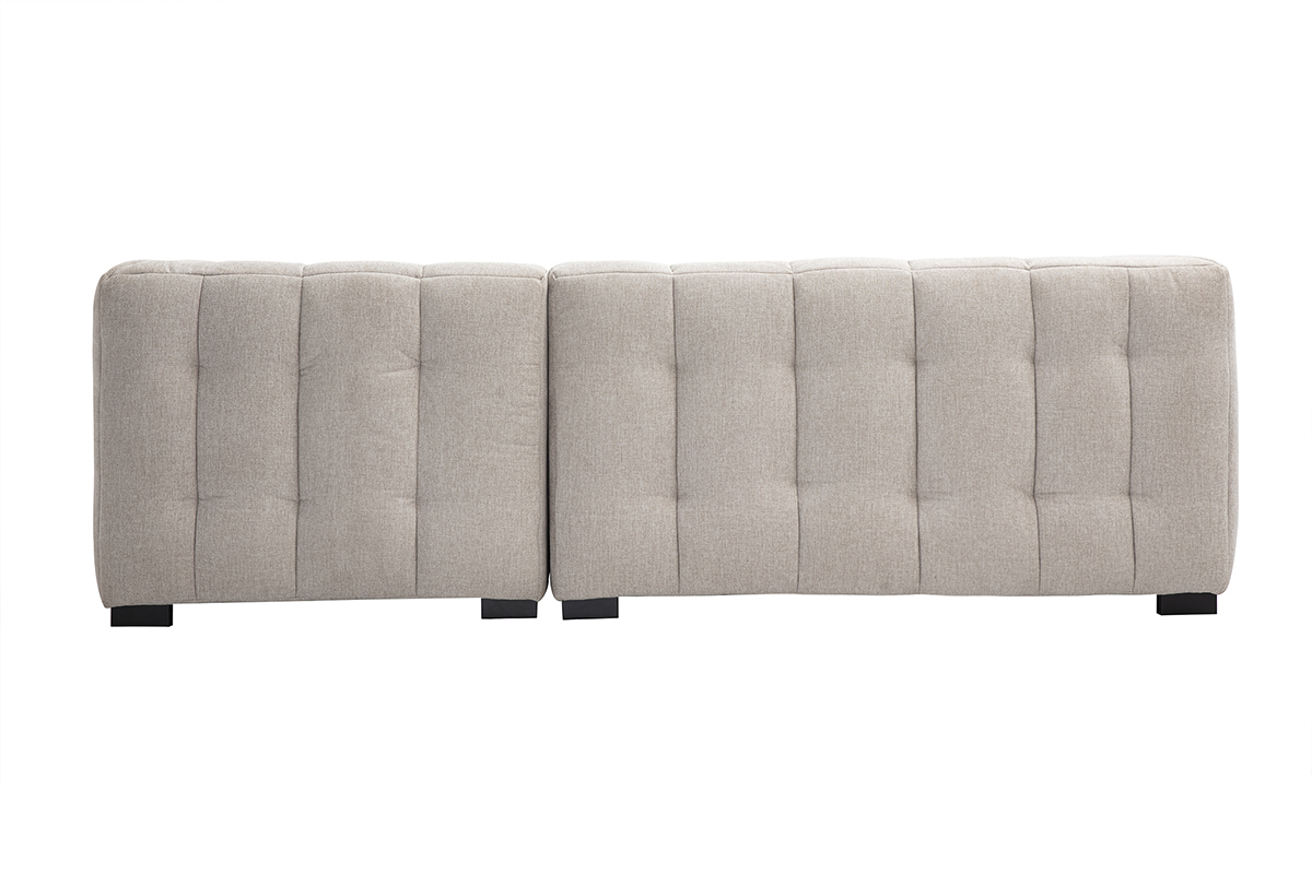 Canap d'angle droit 3 places en tissu effet velours beige CORTO