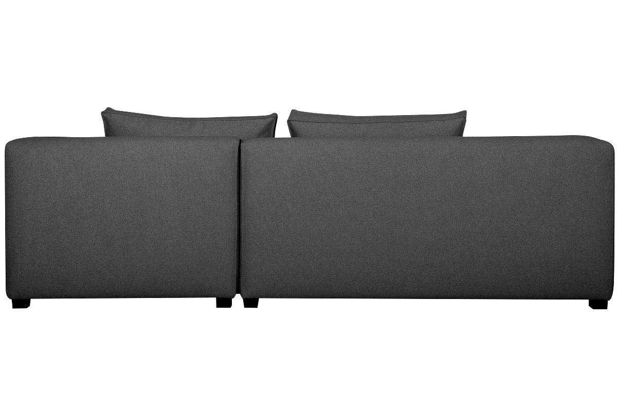 Canap d'angle droit moderne modulable tissu gris anthracite PLURIEL