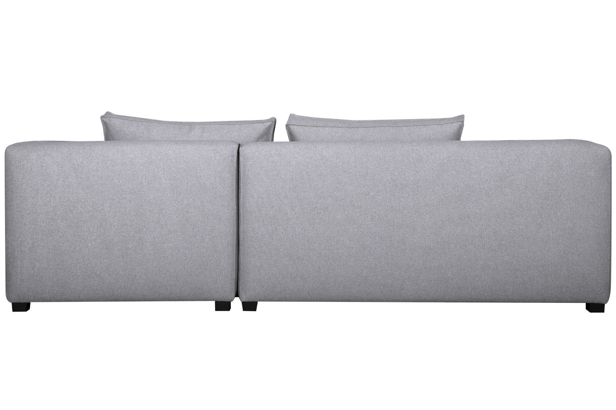 Canap d'angle droit moderne modulable tissu gris clair PLURIEL