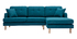 Canapé d'angle droit scandinave bleu canard CODDY