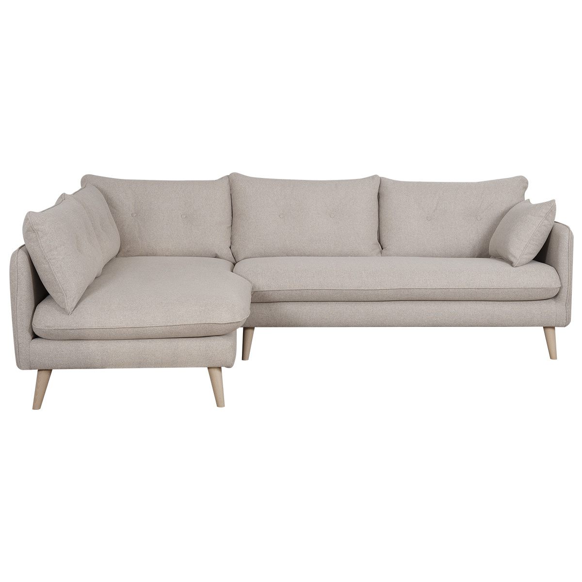 Canapé d'angle 5 places Beige Tissu Pas cher Design Confort