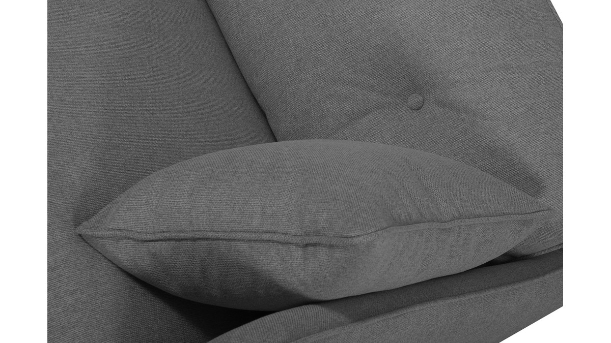 Canapé d'angle gauche 5 places gris foncé GUILTY
