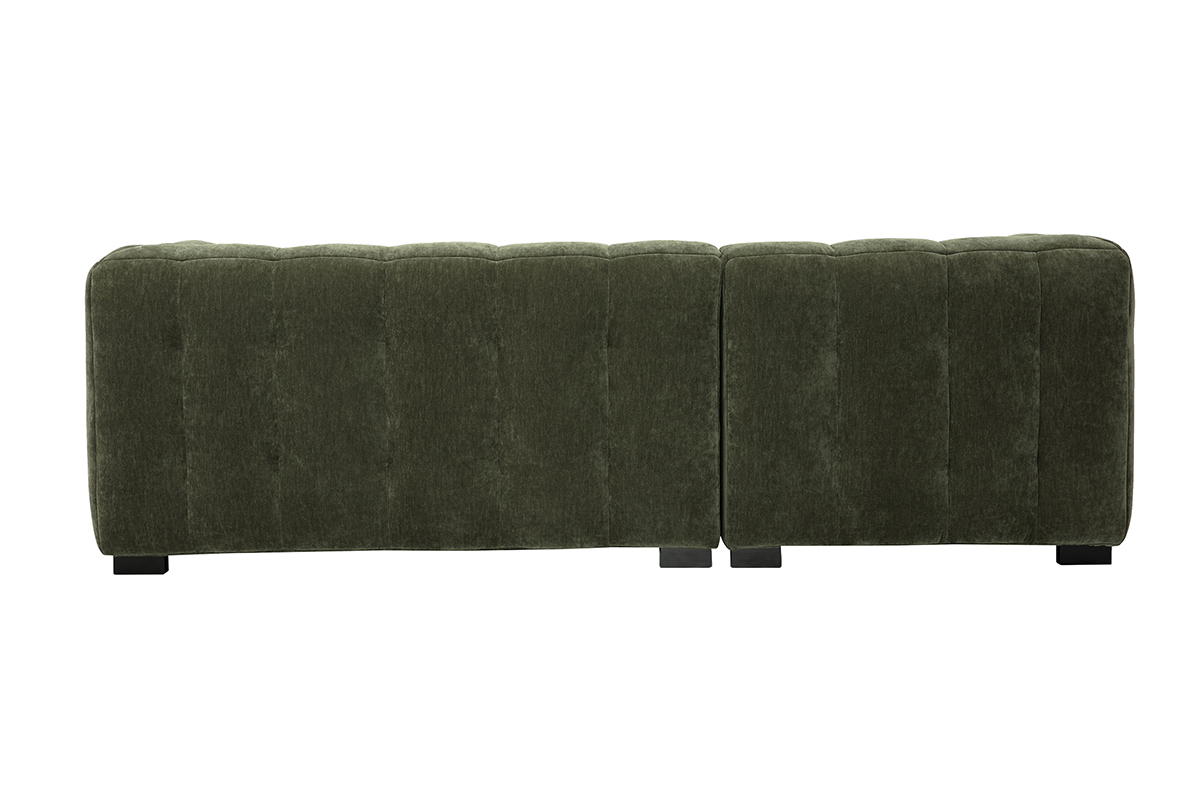 Canap d'angle gauche vert kaki CORTO vu de dos.