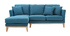 Canapé d'angle gauche scandinave bleu canard déhoussable OSLO