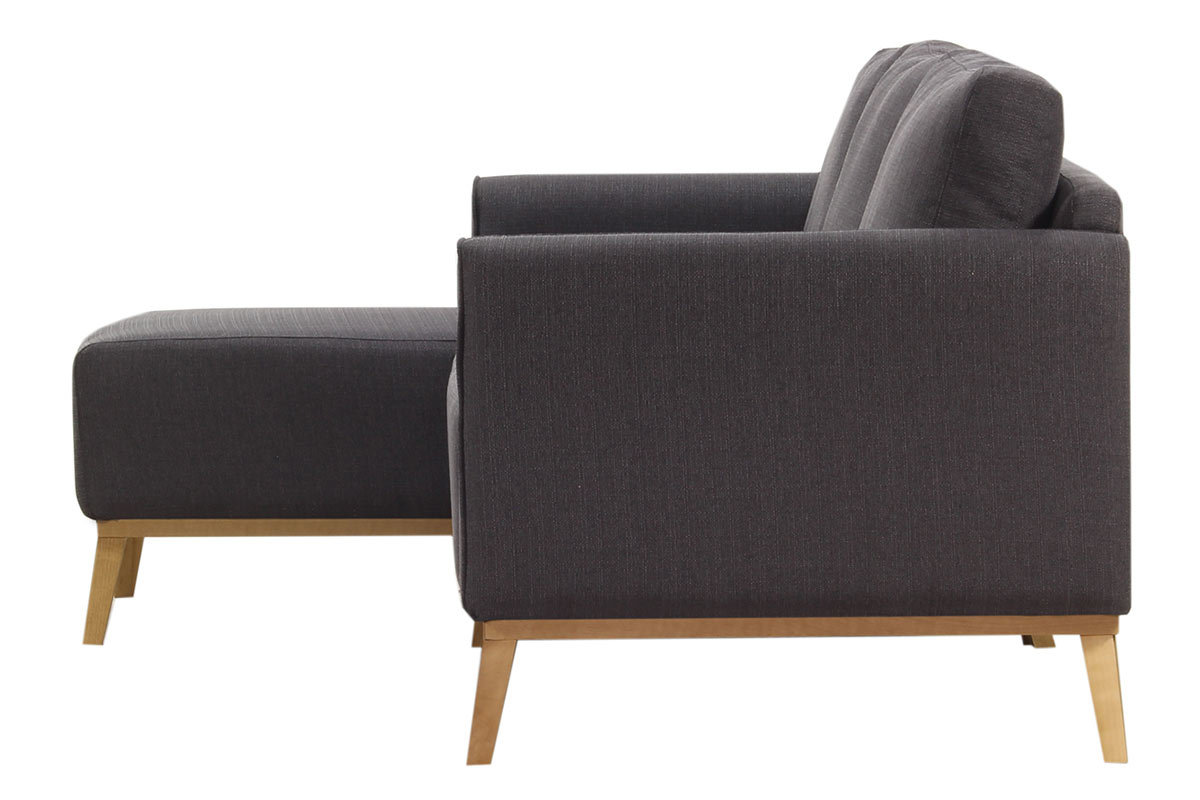 Canap� d'angle gauche scandinave gris anthracite HALDEN