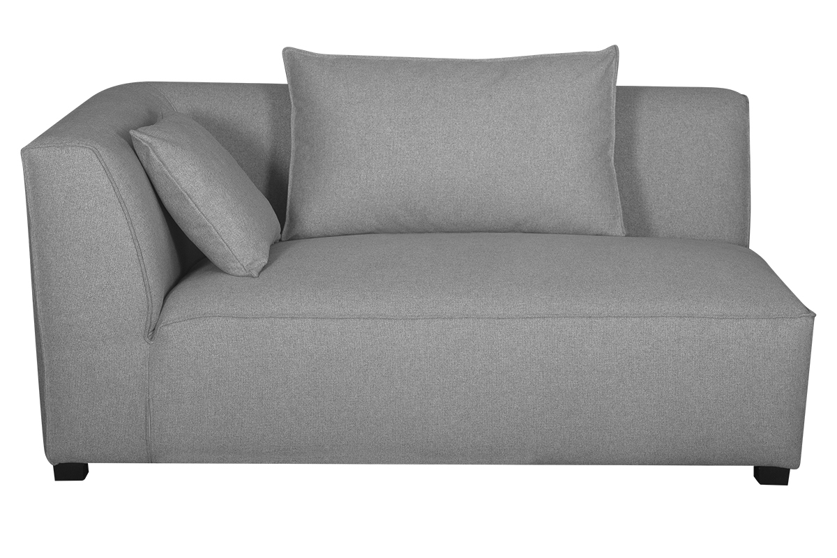 Canap d'angle moderne modulable 4 lments en tissu gris clair PLURIEL