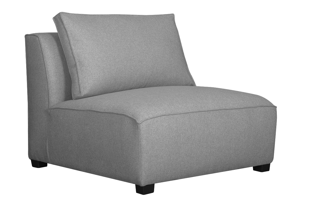 Canap d'angle moderne modulable 4 lments en tissu gris clair PLURIEL