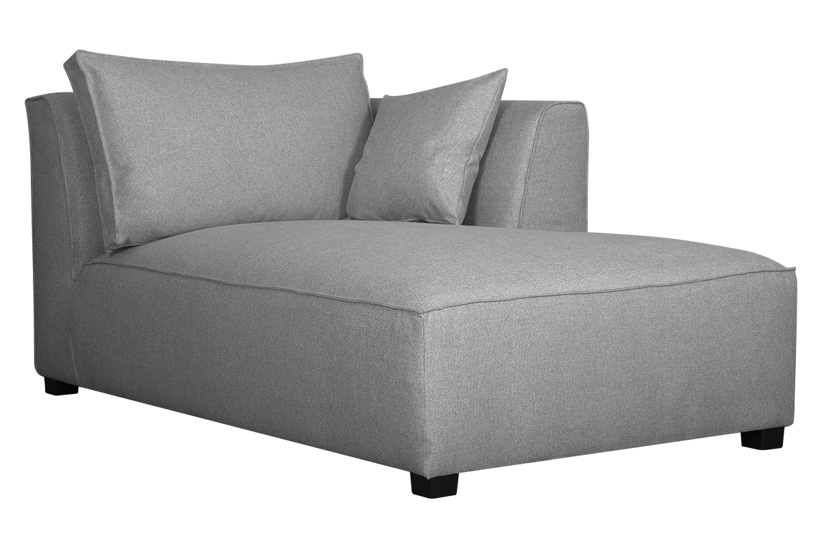 Canap d'angle moderne modulable 4 lments en tissu gris clair PLURIEL