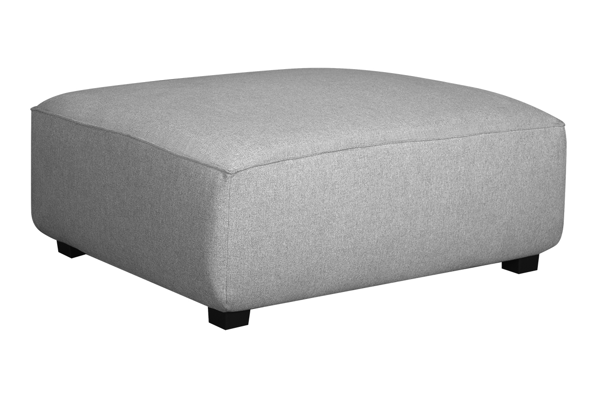 Canap d'angle moderne modulable 4 lments en tissu gris clair PLURIEL