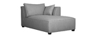 Canapé d'angle moderne modulable 4 éléments gris clair PLURIEL