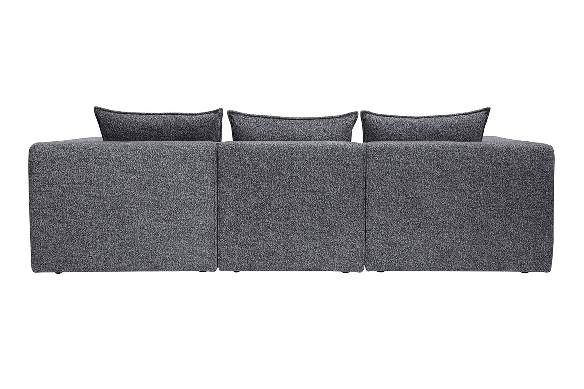 Canap d'angle modulable 4 places en tissu chin gris fonc KERRY